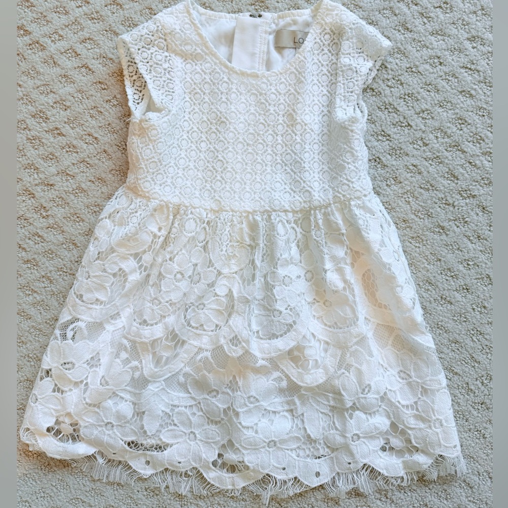 Girls White Dress Size 3/4 XS